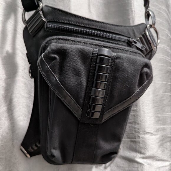 Jungle Tribe VEGAN 2.0 Black Canvas Faux Leather Holster Bag - Picture 8 of 10